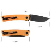 SRM105MGJ SRM Air 105M-GJ | Lame Drop Point Acier 14C28N | Manche G10 Orange | Liner Lock | IKBS - Livraison Gratuite