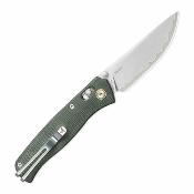 SRM255LMG3 Couteau SRM Medal | Lame Acier 140Cr Laminated Drop Point | Manche Plaquettes Green Micarta | Slip Joint | Livraison Gratuite
