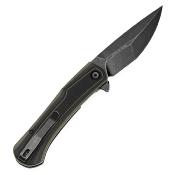T1024A4 Couteau Tenable Kratos Pliant Drop Point Acier Nitro-V Manche G10 Black&Green Sécurité Liner Lock - Livraison Gratuite 