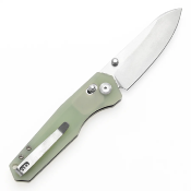 T1105V4 Couteau Tenable Beaver Cross Bar Lock Lame Nitro-V Manche Jade - Livraison Gratuite
