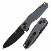 T1105V7 Couteau TENABLE Beaver Lame Acier Nitro-V Blackwash Manche G10 Gris et Noir Cross Bar Lock - Livraison Gratuite