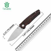T2109V3 Couteau Tenable Raven Pliant Drop Point Acier 14C28N Manche G-mascus Black/Red Sécurité Cross Bar Lock - Livraison Gratuite  