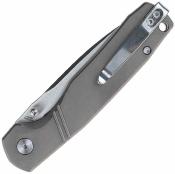 TD017GY Defcon Delta Grey | Couteau Pliant | Lame Drop Point 14C28N | Manche Aluminium Gris | Button Lock - Livraison Gratuite