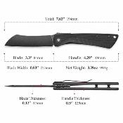 TVYD01BG14  Trivisa Norma-03B – Couteau pliant Liner Lock Lame Acier 14C28N Black Stonewashed Manche G10 Noir - Livraison Gratuite