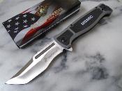 USMA3005GY Lot de 2 Couteau Semi-Automatique USMC Marines A/O Lame Tanto Acier 3Cr13  - Livraison Gratuite