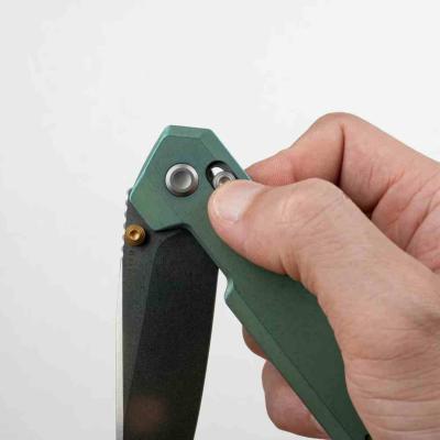 VOSA3519 Couteau Vosteed Parallel | Lame Reverse Tanto Acier 154CM | Manche Titanium Green Crossbar Lock - Livraison Gratuite