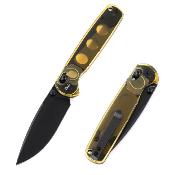 WXC10C — Couteau Wixco Drax Crossbar Lock Lame Acier 14C28N Manche PEI Jaune Livraison Gratuite