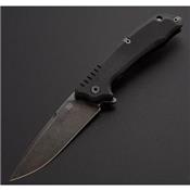 Couteau Tactical ABKT Tac Predator Lame Acier D2 Manche Black G-10 Linerlock Clip AB026B - Free Shipping