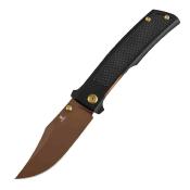 B2108A3 Couteau Bison Tenable Knives | Lame Acier Nitro-V Rose Gold Drop Point | Manche Black Alu | Liner Lock | Livraison Gratuite