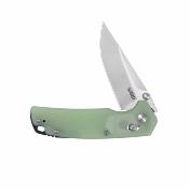 KUB464B Kubey Geri | Couteau Lame Acier 14C28N Satin | Manche G10 Jade | Crossbar Lock | Livraison Gratuite