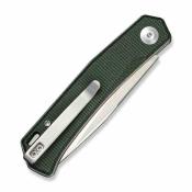 S250892 Couteau Sencut Braxx Green | Lame Clip Point Acier D2 Satin | Slipjoint & Manche Green Canvas Micarta - Livraison Gratuite