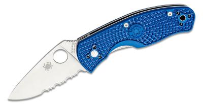 SC136PSBL Couteau Spyderco Persistence Lightweight Blue Lame Acier S35VN Serrat - Livraison Gratuite