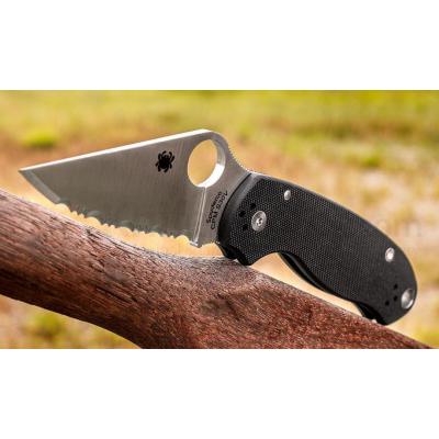 Couteau Spyderco Paramilitary 3 Lame Acier S30V Serr Manche G-10 Compression Lock Made In USA SC223GS - Free Shipping