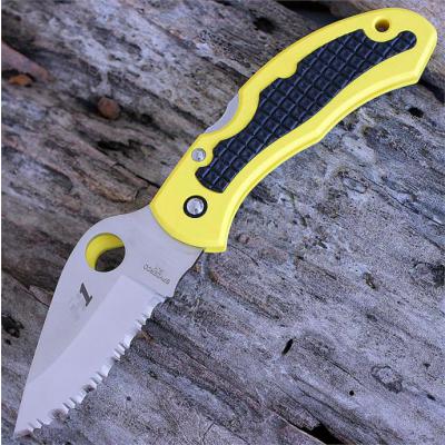 Couteau Spyderco Snap-It Salt Yellow Manche FRN Lame H-1 Serr Made In Japan SC26SYL - Free Shipping
