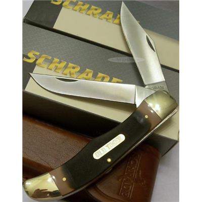 Couteau 2 Pièces Schrade Old Timer Hunter Acier Carbone + Etui Cuir SCH25OT - Livraison Gratuite