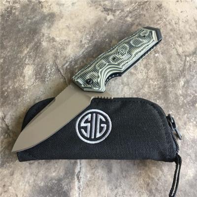 SIG36218 Couteau SIG EX-02 Linerlock Dark Earth G10 Acier 154CM USA - Livraison Gratuite