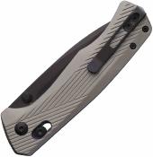 AB1028BL Couteau ABKT Tac Interlace Drop Point D2 - Manche Aluminium Bleu - Sécurité Slide Lock - Livraison Gratuite