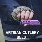 ATZ1878PBVT ArtisanCutlery Beest  Purple – Couteau Pliant Lame Acier AR-RPM9 Drop Point Black Manche Aluminium Violet – Livraison Gratuite