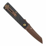 B2135A2 Couteau Higonokami Tenable Lame Acier D2 Rose Reverse Tanto | Manche Black Micarta | Liner Lock | Livraison Gratuite