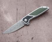 BG015M Couteau Begg Knives Diamici Black/Green Lame Acier Damas IKBS - Livraison Gratuite