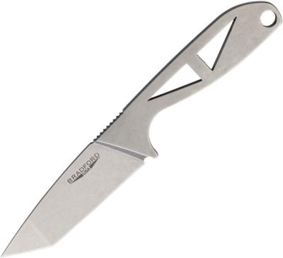 BRADGTSW — Bradford Knives G-Tanto Neck Knife USA Lame Acier Nitro-V Stonewash Manche Acier Housse Kydex Livraison Gratuite