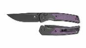 BTKMK16C  Bestechman Icebreaker – Couteau pliant Button Lock Lame Acier D2 Satin Manche Black Aluminum & Purple G10 - Livraison Gratuite
