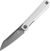 BTKMK20D — Couteau Pliant Bestechman Curvee Liner Lock Lame Acier AEB-L Two-Tone Manche Plaquettes G10 Blanc Front Flipper Thumb Stud Livraison Gratuite