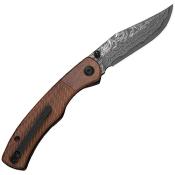 C23065BDS1 CIVIVI Clingman Lame Acier Damas Manche Wood Brown Linerlock - Livraison Gratuite