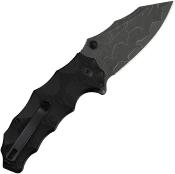 CIVC24028DS1 — Couteau Civivi Natterjack Lame Acier Damas Noir Clip-Point Manche G10 Noir Rainuré Button Lock - Livraison Gratuite