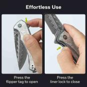 CIVC24040DS1 Couteau CIVIVI Voidflare | Lame Drop Point Acier Damas | Manche G10 Aluminum Foil Linerlock - Livraison Gratuite