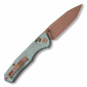 CMB22D Couteau Pliant CMB Made Knives Explorer V2 Lame Acier 14C28N Tanto Manche Micarta Vert Axis Lock - Livraison Gratuite