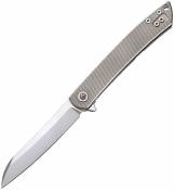 DTK4224TGS Couteau Dreamtech Framelock Ti | Lame Acier D2 Satin | Manche Titane Gris Sculpté | Livraison Gratuite