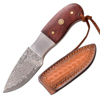 ER111RDM Couteau Elk Ridge Damas Skinner Lame Acier 256 Couches Etui Cuir - Livraison Gratuite