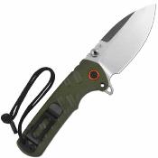 J1966GN CJRB Tundra - Couteau Pliant Drop Point Acier D2 | Manche G10 Vert | Flipper | Liner Lock - Livraison Gratuite