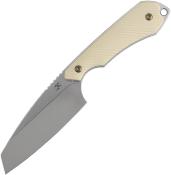KG019A3 — Couteau Kansept Knives Valk Fixed Blade Lame Acier Nitro V Reverse Tanto Stonewash Manche G10 Ivoire Étui Kydex - Livraison Gratuite
