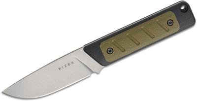 KI1063A6 Couteau Kizer Smolt Drop Point Acier 14C28N Manche G10 & Green Micarta Housse Kydex - Livraison Gratuite