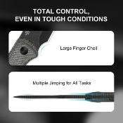 KI1092A1 Couteau Kizer Drop Bear Lame Clip Point Acier AEB-L Manche Micarta Noir Etui Kydex - Livraison Gratuite