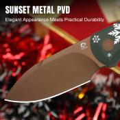 KI1094MC1 Kizer Christmas Drop Bear Fix Limited – Couteau fixe Lame Acier D2 Manche G10 vert Etui Kydex - Livraison Gratuite