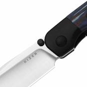 Ki3685A2 Kizer Coywolf | Couteau Lame Drop Point Acier CPM-S45VN Satin | Manche Titane/Bois Frame Lock - Livraison Gratuite