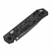 KIV34582BDA2 Couteau Kizer Begleiter 2.9 | Lame Acier BD1N Gray PVD | Manche Micarta Vortex Noir et Blanc | Livraison Gratuite