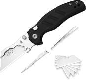 KIV348829JSA3 Couteau KIZER C01C Uti 1 Lame Acier 5Cr15MoV Satin Manche G10 Noir Button Lock - Livraison Gratuite