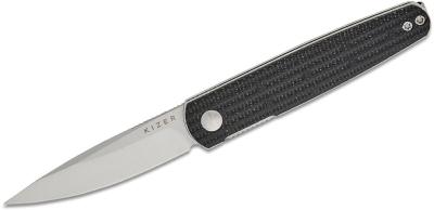 KIV3722A1 Couteau KIZER Bamboo Lame Drop Point Acier Nitro-V Manche Micarta Black - Livraison Gratuite