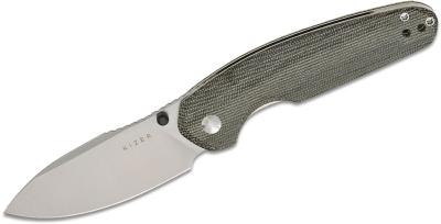 KIV3730A1 Couteau Kizer Meteora Lame Acier Nitro-V Manche Micarta Sécurité Liner Lock - Livraison Gratuite