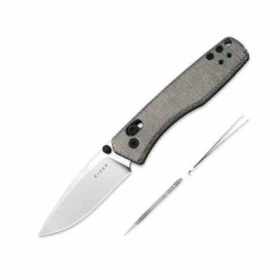 KIV3774A1 Kizer Aegis – Couteau Lame Acier AEB&#8209;L Manche Micarta brun Clutch Lock – Livraison Gratuite
