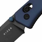 KIV3774A3 Kizer Aegis – Couteau Lame Acier AEBL Manche aluminium Blue Clutch Lock – Livraison Gratuite