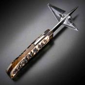 KOT422514 Couteau de Poche Artisanal Kotoh Made in Japan | Lame Acier D2 | Slipjoint & Manche Bois de Cerf - Livraison Gratuite