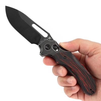 KT1099V4 Couteau Kansept Quasar Lame Drop Point Acier 154CM Manche G-Mascus Rouge & Noir Sécurité Crossbar Lock - Livraison Gratuite