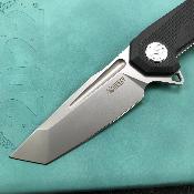 KUB237A Couteau Kubey Carve Nest Lame Tanto D2 Finition Sablée Manche G10 Noir Linerlock Bearing - Livraison Gratuite