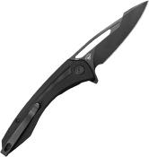 KUB345T — Couteau Kubey Merced Linerlock Black Lame Acier 14C28N Stonewash Noir Manche Plaquettes G10 Noir Clip de Poche Livraison Gratuite