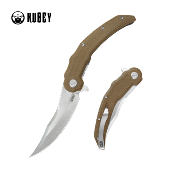 KUB346D Couteau Kubey Wave Crest – Couteau Pliant Pikal | Lame Satin Acier 14C28N | Manche Micarta Brown Roulements Billes - Livraison Gratuite